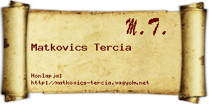 Matkovics Tercia névjegykártya